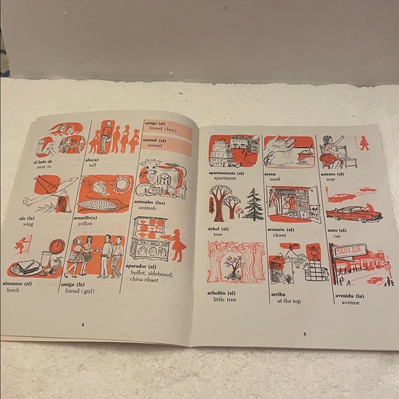 Children's Living Spanish Language picture dictionary illustrated lesson book - Picture 8 of 15